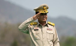 Le chef de la junte militaire thaïlandaise, Prayut Chan-O-Cha, lors d'un exercice militaire, en février 2019 à Lopburi