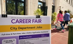 Un salon de l'emploi à Los Angeles, le 2 novembre 2023 en Californie