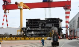 Les chantiers navals de STX France à Saint-Nazaire près de Nantes, le 27 juillet 2017