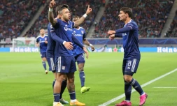 L'attaquant néerlandais de Lyon Memphis Depay ouvre le score sur le terrain du RB Leipzig en Ligue des champions, le 2 octobre 2019