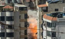 Une frappe aérienne israélienne sur la banlieue sud de Beyrouth, le 17 mars 2026 au Liban