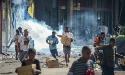 Pillages à Port Moresby, en Papouasie Nouvelle Guinée, le 10 janvier 2024