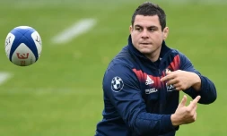 Le capitaine du XV de France Guilhem lors d'une séance d'entraînement au centre de Marcoussis, le 24 novembre 2017