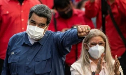 Le président vénézuélien Nicolas Maduro et son épouse Cilia Flores le 12 février 2022