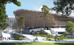 Le futur Centre aquatique des JO de Paris 2024 (image de synthÚse fournie par la Métropole du Grand Paris)