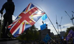 Des manifestants en faveur d'un second vote sur le Brexit, le 20 octobre 2018 à Londres
