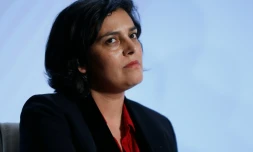 La ministre du Travail Myriam El Khomri lors d'une conférence de presse à Paris, le 3 février 2016