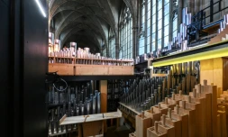 Les tuyaux du nouvel orgue de la cathédrale Saint-Guy à Prague, le 5 novembre 2025 en République tchÚque