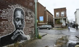 Une peinture murale dans le quartier de McElderry Park Ă Baltimore, le 12 avril 2019