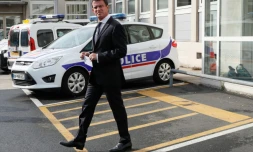 Le Premier ministre Manuel Valls, le 10 octobre 2016 à Juvisy-sur-Orge dans l'Essonne