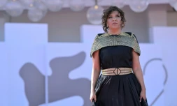 La réalisatrice de "The Voice of Hind Rajab", Kaouther Ben Hania, le 3 septembre 2025 à la Mostra de Venise 