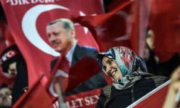 Meeting de femmes à Istanbul en faveur du référendum sur l'extension des pouvoirs présidentiels de Recep Tayyip Erdogan, le 5 mars 2017 