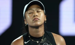 La Japonaise Naomi Osaka, de retour en Grand Chelem, au 1er tour de l'Open d'Australie contre la Française Caroline Garcia le 15 janvier 2024 à Melbourne