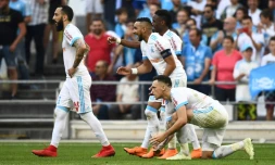 Les joueurs de Marseille, le 21 avril 2018, à Marseille