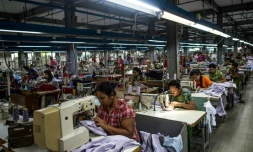 Des couturières dans une usine de textile à Rangoun, en Birmanie, le 1er novembre 2018