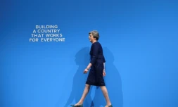 La Première ministre britannique Theresa May s'est exprimée devant son parti conservateur réuni en congrès à Manchester (nord-ouest de l'Angleterre)