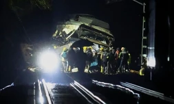 Les secours à l'oeuvre près de Gelida après un accident de train, dans la nuit du 20 au 21 janvier 2026