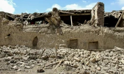Des maisons détruites par le tremblement de terre dans la province de Paktika (sud-est de l'Afghanistan), le 22 juin 2022