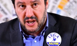Matteo Salvini, militant de la Ligue du Nord à Rome, le 22 février 2018