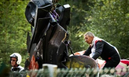 La voiture d'Anthoine Hubert coupée après un terrible accident à Spa le 31 août 2019