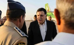 Photo diffusée par le gouvernement d'union nationale le 1er août 2016 du Premier ministre libyen Fayez al-Sarraj, à Misrata