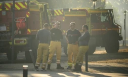 Des pompiers sur la commune de Lège-Cap-Ferret, le 28 juillet 2026.