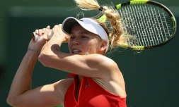 Caroline Wozniacki, victorieuse de Karolína Plí?ková en demi-finale du tournoi de Miami, le 30 mars 2017 à Key Biscayne
