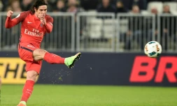 L'attaquant du PSG Edinson Cavani, auteur d'un doublé face à Bordeaux au Matmut Atlantique, le 10 février 2017   