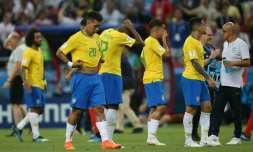 La détresse des Brésiliens, à l'issue de leur élimination du Mondial par la Belgique, le 6 juillet 2018 à Kazan