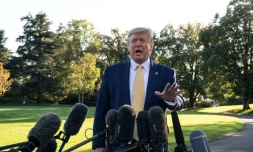 Le président américain Donald Trump annonce un accord commercial partiel avec la Chine, le 11 octobre 2019 à la Maison Blanche