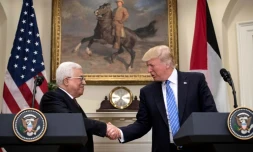 Le président palestinien Mahmoud Abbas et le président américain Donald Trump, lors d'une rencontre à la Maison Blanche, à Washington, le 3 mai 2017
