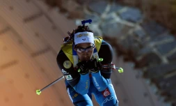 Martin Fourcade lors du 10 km sprint de Nove Mesto (République tchèque), le 15 décembre 2016