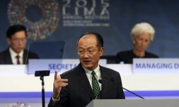 Le président de la Banque mondiale Jim Yong Kim, le 9 octobre 2015 à Lima