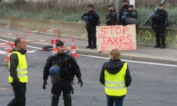 Manifestation de "gilets jaunes" à Port-La-Nouvelle, dans l'Aude, le 20 novembre 2018