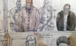 Croquis d'audience de Sid-Ahmed Ghlam lors de son procès à Paris, le 5 octobre 2020