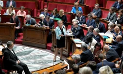 La Première ministre française Elisabeth Borne (c) à l'Assemblée nationale à Paris, le 30 mai 2023
