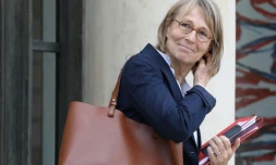 La ministre de la Culture quitte l'Elysée le 30 mai 2018 à Paris