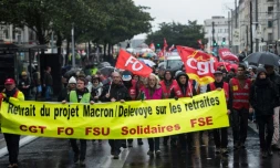 Manifestation à Nantes contre la réforme des retraites, le 14 janvier 2020