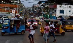 Une rue de Monrovia à la veille de l'élection présidentielle, le 9 octobre 2017 au Liberia