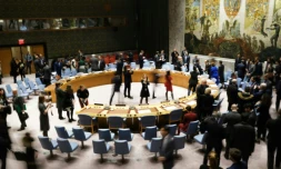 La salle du Conseil de sécurité de l'ONU prise en photo en janvier 2020
