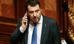 Le leader de la Lega Matteo Salvini, le 20 juillet 2022 au Sénat italien à Rome
