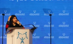 Malala Yousafzai, l'ouverture d'une conférence sur l'avenir des femmes, le 19 octobre 2016 à Charjah, aux Emirats arabes unis