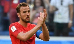 L'attaquant anglais Harry Kane lors du match perdu face à la Belgique pour la 3e place du Mondial le 14 juillet 2018