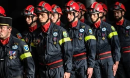 Des pompiers à la Cité des Sciences et de l'Industrie, le 4 décembre 2018 à Paris