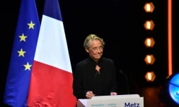 La Première ministre Elisabeth Borne lors du discours de clôture du séminaire des cadres politiques du futur parti présidentiel à Metz, le 27 août 2022