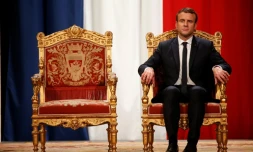 Le president Emmanuel Macron lors de la cérémonie officielle à la mairie de Paris, le 14 mai 2017