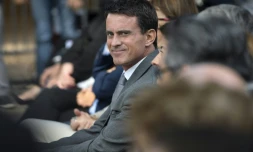 Le Premier ministre, Manuel Valls lors de "La fête de la rose" à Bourg-de-Peage, dans le sud est de la France, le 27 septembre 2015