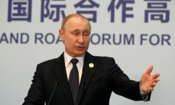 Le président russe Vladimir Poutine à une conférence de presse à Pékin le 27 avril 2019