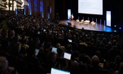 La scène du Sommet d'action sur l'IA à Saclay, au sud-ouest de Paris, le 6 février 2025
