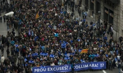 Des manifestants à Barcelone pour réclamer que l'Espagne accueille des milliers de réfugiés, le 18 février 2017 